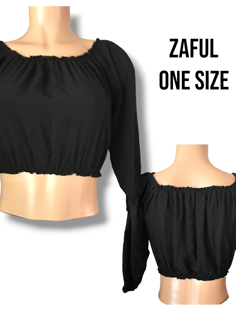 💙4/$28💙 Zaful Black Off Shoulder Swim Cover Up One Size Beach Cover Up Crop Top